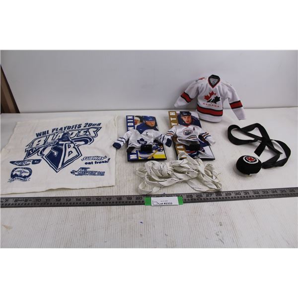 Assorted NHL & WHL Collectibles (Ryan Smyth & Mats Sundin Mini Jerseys, Team Canada Mini Jersey, Lan
