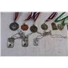 Image 2 : (7) Assorted Regional Sport Medals of Achievement with Lanyards, (3) Athletic Achievement Dog tags, 