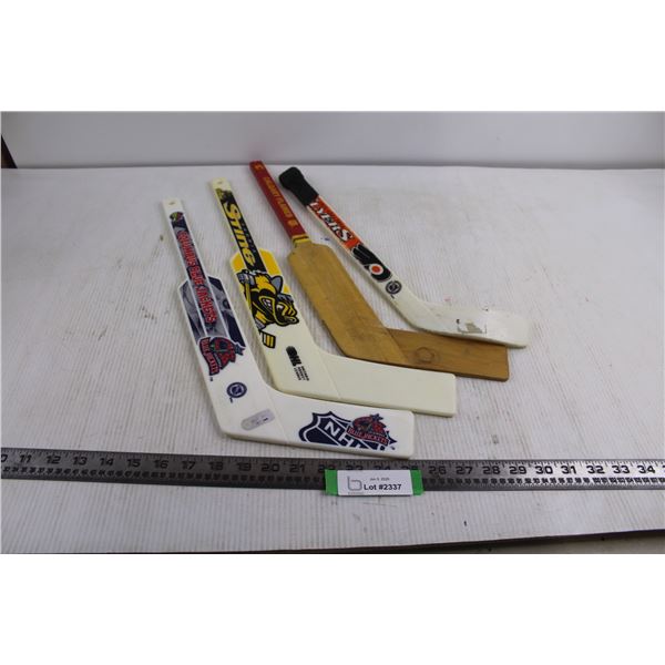 (4) Mini Sticks (NHL - Columbus, Calgary, Philadelphia, OHL - Sarnia)