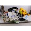 Image 1 : Assorted Tote Bags - Fabric & Plastic, (2) Storage Shrink Bags
