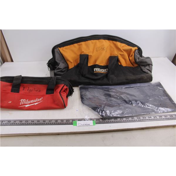 (2) Tool Bags (Ridgid, Milwaukee), Mesh Liner