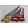 Image 2 : (3) Hand Saws - Blade Lengths 22", 18", 16"
