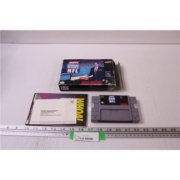 Super Nintendo Video Game: ESPN Sunday Night Football (NFL) - w/  Box and Booklets - As Is