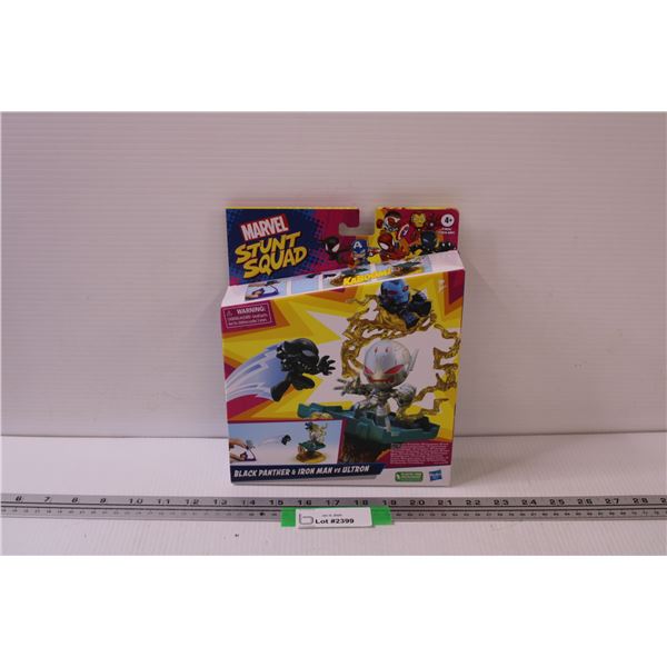 Marvel Stunt Squad Toy Set: Black Panther vs Iron Man vs Ultron - NIB