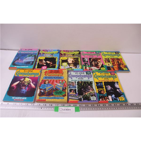 (9) RL Stine Goosebumps Books - Various Numbered