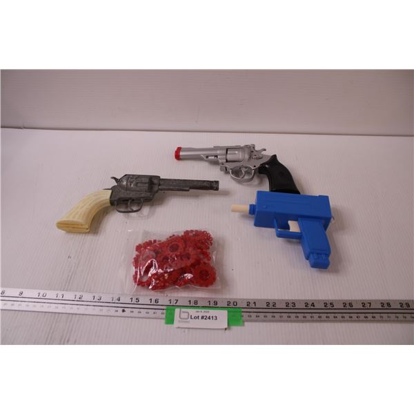 (3) Children's Toy Guns & Caps - As Is