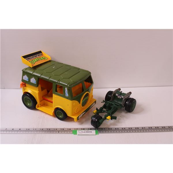 Teenage Mutant Ninja Turtles Van & Bike Toys - As Is