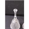 Image 2 : (2) Glass Etched Floral Bells - 8" Tall