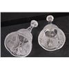 Image 3 : (2) Glass Etched Floral Bells - 8" Tall