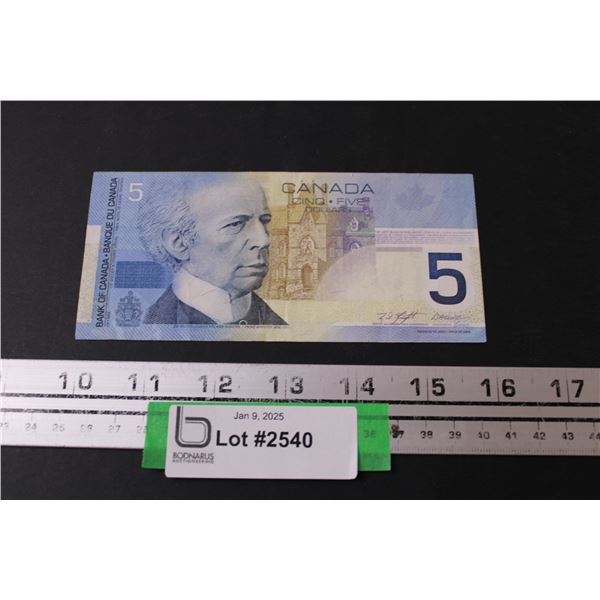 Canadian Five Dollar Bill - 2002