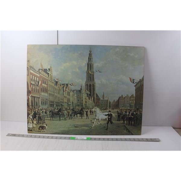 Laminated European Wall Artwork 28" Wide x 21.25" Tall