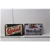 Image 1 : Castrol Motor Oil & Mobiloil Metal Signs 12" x 8"