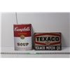 Image 1 : Texaco Motor Oil & Campbell's Soup Metal Signs 12" x 8"
