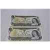 Image 3 : (2) Canadian One Dollar Bills- 1973