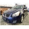 Image 2 : A12J -- 2009 PONTIAC VIBE, BLUE, 304757 KMS, FRONT WHEEL DRIVE