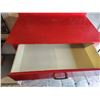 Image 2 : 801 -- RED GLOSS PAINTED WOOD DRESSER WITH BRASS HARDWARE