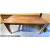 Image 1 : 812 -- WOODEN COFFEE TABLE, WOOD ROLLING CART, AND WOODEN HEADBOARD