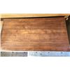 Image 2 : 812 -- WOODEN COFFEE TABLE, WOOD ROLLING CART, AND WOODEN HEADBOARD