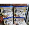 Image 1 : 826 -- SET OF 4 INDOOR CEILING MOUNTS CLEAR GLASS AND METAL FRAMED ANTIQUE PEWTER COLOUR