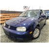 Image 1 : A7 -- 2003 VW GOLF, BLUE, 215373 KMS, FRONT WHEEL DRIVE