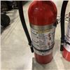 Image 2 : 2 FULLY CHARGED CHEMICAL DRY FIRE EXTINGUISHERS WITH WALL MOUNT HOLDER BRACKETS