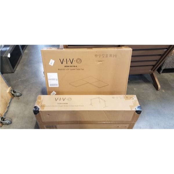 AS NEW VIVO BLACK 63X55 ELECTRIC CORNER DESK WITH BLACK ELECTRIC FRAME