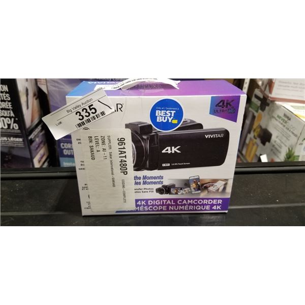 VIVITAR 4K DIGITAL CAMCORDER WITH TOUCH SCREEN AND WIFI