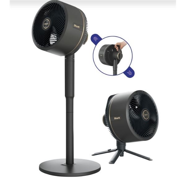 SHARK FLEXBREEZE OSCILLATING PEDESTAL FAN WITH INSTACOOL MIST ATTATCHMENT - TESTED WORKING