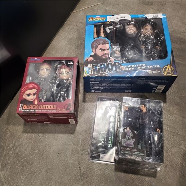 AVENGERS THOR AND BLACK WIDOW WITH MATRIX TRINITY TOYS
