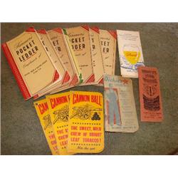 Adv.pocket ledgers,inclds: Cannonball Tabacco
