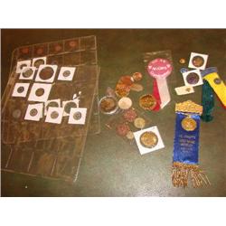 Adv. pins & tokens, Elgin Grocery, Tyler Tx. Etc