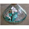 Image 1 : Stained leaded glass hanging lamp, calla lily