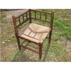 Victorian corner chair w/rush seat