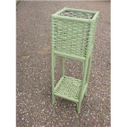 Green wicker fern stand/planter