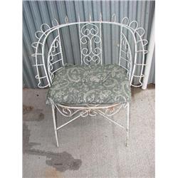 White iron patio chair