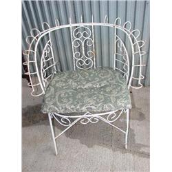 White iron patio chair