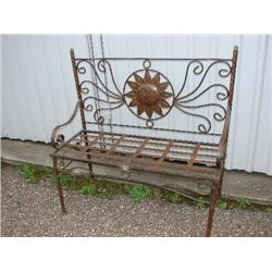 Iron Garden bench with Sunflower design