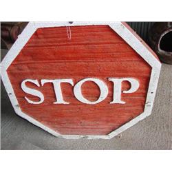 Large wood STOP sign