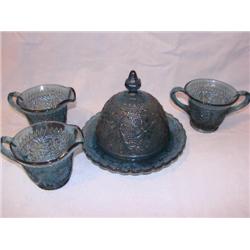 Blue Tiara Sandwich glass set.