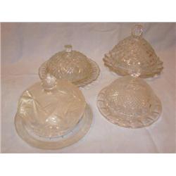 4 Cheese Servers, Fostoria, Depression,Crystal