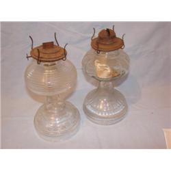 Old glass oil lamp bases