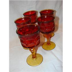Set of Amberina Goblets