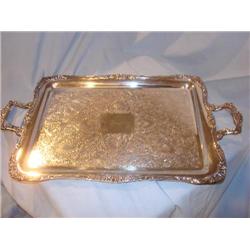 Large footed silver platter