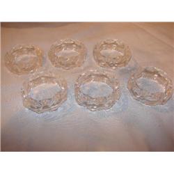 6 crystal napkins rings