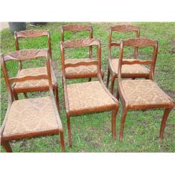 Set of 6 rose carved chairs