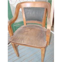 Solid oak & leather desk chair