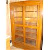 Image 1 : Glass front sliding door cabinet, 6 shelves.
