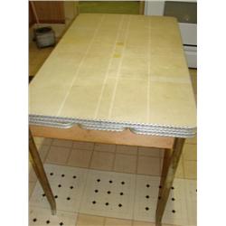 Draw leaf 50's laminate top, chrome leg table.