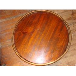 Lg. handcrafted lazy susan, w/copper edging.