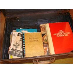 Suitcase filled with cookbooks!